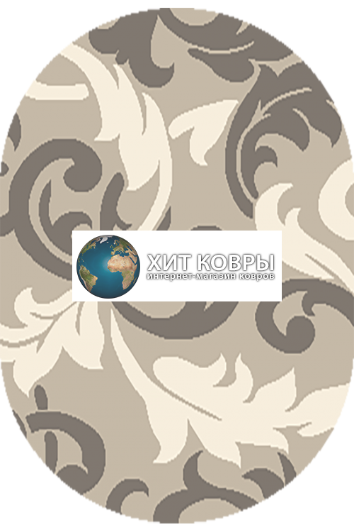 Российский ковер Фьюжн 42301-48233 Серый овал
